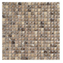 Indoor Wall Decorative Coffee Color Tumbled Marble Mosaic Tile